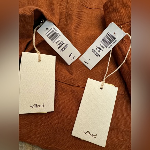 NWT * wilfred jacket + pant LINEN set * anise brown carrot little cropped - Picture 13 of 13